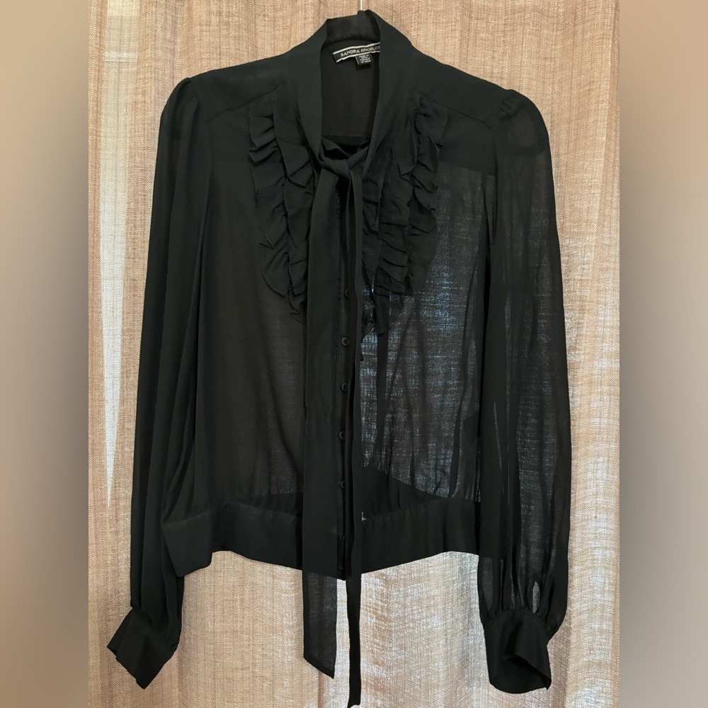 Sandra Angelozzi Black Sheer Blouse